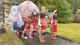 砺波  東別所の獅子舞  牛嶽神社 宮廻し 富山県砺波市A festival where the lion god exorcises evil spirits abundance and peace