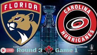 🚨LIVE NHL PLAYOFFS ALERT🚨 Florida Panthers 🐾 take on Carolina Hurricanes 🌪️ in ROUND 3 GAME 1 🏒
