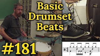 Drumset Basic Beats #181 - Snare Drum Variations