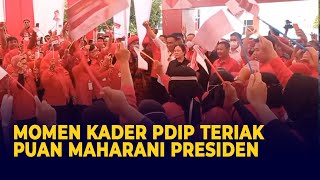 Momen Puan Maharani Diteriaki Presiden oleh Para Kader dan Simpatisan PDIP di Brebes