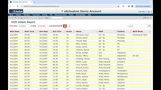 eSchedule Quick Tips - Shift Details Report
