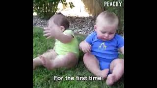 Babies don’t like touching grass 😂 | Compilation by Peachy |