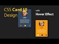 CSS Card UI Design with Hover Effect | csPoint Web Designing Tutorials