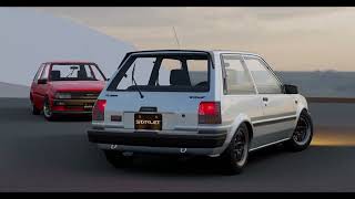 Toyota Starlet EP71 3D model showcase