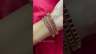 24k Gold Stone Bangles #viral #gold #goldbangles #shortvideo