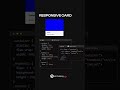 Responsive Card ♠️ Using html CSS #mrcodding #shorts #shortfeed #viralvideo #trending #coding