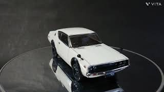 アオシマ 1/32 ザ☆スナップキット 楽プラ ニッサン C110 スカイライン GT-R ホワイト ケンメリ カーモデル