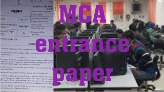 amu mca entrance paper l MCA Admission test paper l MCA 2024 PAPER l AMU mca exam 2024 2025 l mca