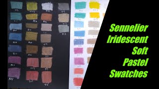 Adult Coloring | Sennelier 24 Iridescent Soft Pastel Swatches