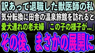 【感動する話】職場の先輩医師に嵌められ退職した獣医師の私。気分転換に田舎の温泉旅館を訪れると愛犬連れの老夫婦「この子の様子がおかしくて」→苦しむ犬を助けると…その後まさかの展開に【スカッとい