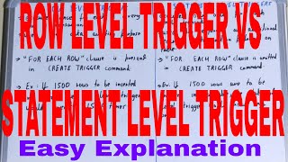 Row and Statement Level Trigger|Difference between row level trigger and statement level trigger
