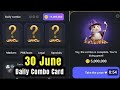 Hamster Kombat Daily Combo Card Today 5M Coins 30 June 2024