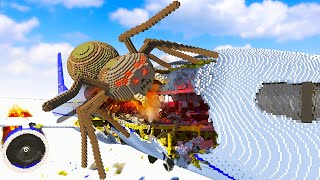 Giant SPIDER Causes Plane Crash - Teardown Mods Gameplay