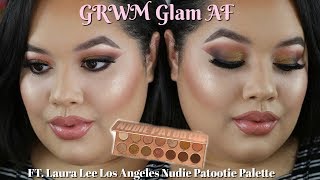 GRWM Glam AF Makeup Tutorial FT Laura Lee Los Angeles Nudie Patootie Palette