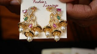 వావ్ !! ఈ ట్రెండీ Ear Ring కలెక్షన్ చూడండి |  1 Gram Gold Cz Ear Ring Collection By Varnika Jewels |