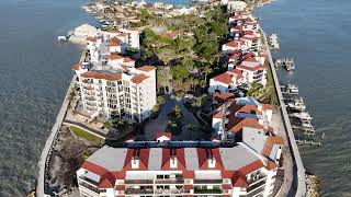 Naples Drone soars over Isle of Capri from south La Peninsula Blvd and Capri Blvd