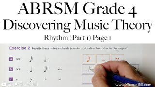 ABRSM Discovering Music Theory Grade 4 Rhythm (Part 1) Page 1 with Sharon Bill