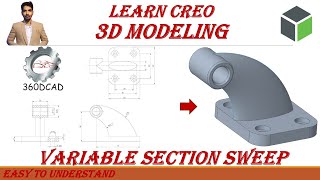 Creo Part Modeling (Advanced): Variable section sweep | In Hindi