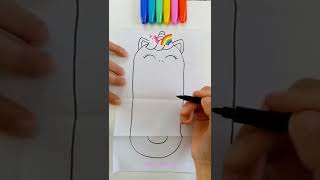 Creative Art Emoji Mix 🦄🌈? Unicorn+Rainbow=?  #art #artwork #drawing #shorts #painting #satisfying