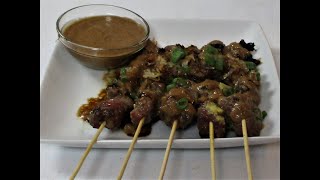 Beef Satay drapped in Javanese Peanut Sauce