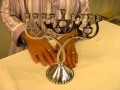 Aluminum Dreidel Candle Menorah