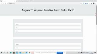 Angular 11 Append Reactive Form Fields Working Demo