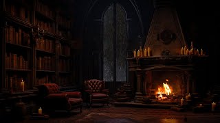 Cozy Castle 💤Rain Sounds & Warm Fireplace for Sleeping No Ads | Sleep, Meditation, ASMR Ambience