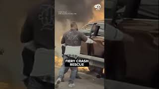 Good Samaritans rescue driver from fiery crash