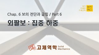 06장 보의 전단과 굽힘 part 6 (외팔보 - 집중하중) : 고체역학 , 재료역학