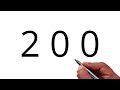 How to draw dog from number 200 | Easy dog drawing | dog drawing step by Step | number drawing