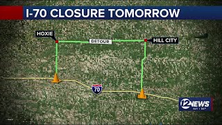 Get ready for delays: I-70 closure to force traffic down county roads