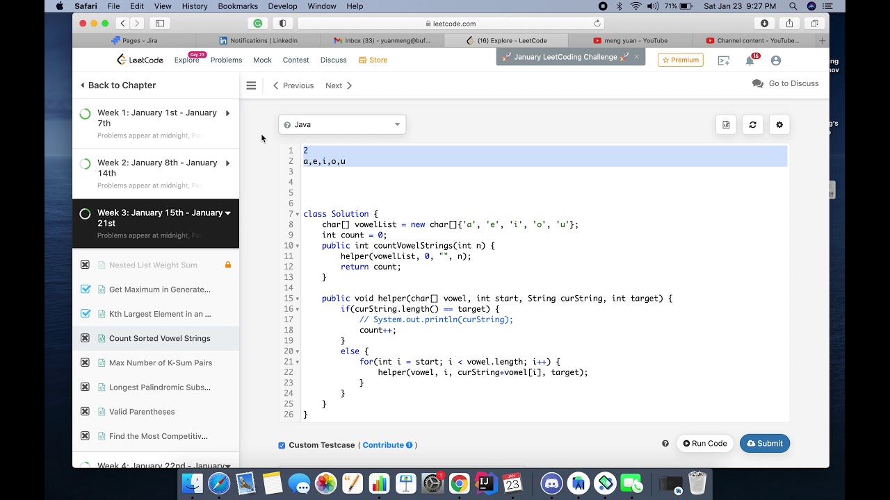 Leetcode Daily Challenge 1 17 Youtube