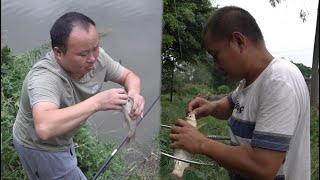 【农村四哥】农村四哥到姐夫鱼塘垂钓，半天收获2条土鲫鱼，却够他嘚瑟好一阵