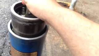 Loading a piston into a Detroit diesel 71 series liner