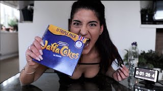 Girl breaks unofficial British Jaffa cake eating record in RECORD TIME! | #Leahshutkever