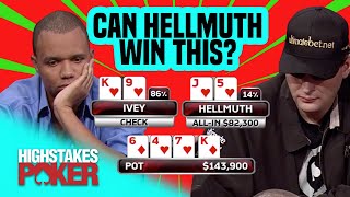 Phil Ivey has Phill Hellmuth in Trouble on High Stakes Poker!