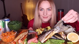 EATING | Горбуша, скумбрия, семга | pink salmon, mackerel, salmon не MUKBANG, no talking