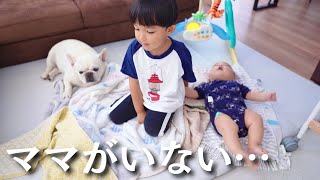 愛犬、赤ちゃん、4歳児をパパだけで1日育児した結果…【ワンオペ育児】