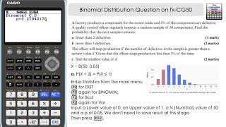 Binomial Distribution Question on Casio fx-CG50 (Statistics Mode with Inverse Binomial and CD)