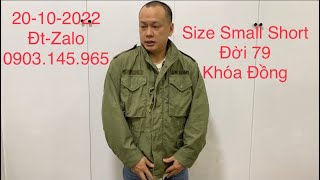 (hết) Áo Philaket M65 Khóa Đồng Đời 79 Size Small Short | đồ lính chuẩn mỹ cấp phát quân đội usa