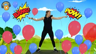 BALLOON POPPING WORKOUT GAME (ages 3-8) | Tabata Kids Workouts