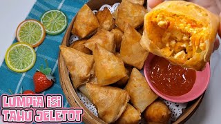 RESEP LUMPIA TAHU JELETOT - 1 RESEP JADI 42 LUMPIA MERCON SEGITIGA IDE JUALAN SNACKBOX MARTABAK TAHU