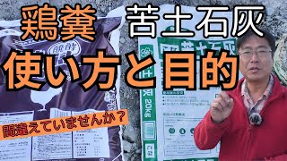 「鶏糞」「苦土石灰」間違えないで！肥料成分とPHの補正です。正しい使い方と目的（2025.2.2）