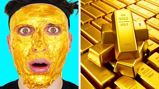 100 Layers Of GOLD On My Face!