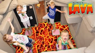 Escape Lava Floor In HUGE Couch Castle FORT - Tannerites Kids Build A Couch Fort!