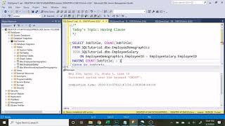 Intermediate SQL Tutorial Having Clause (part 4)