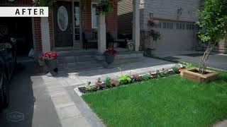 Front Porch and Backyard with Interlocking Pavers in MIlton, Ontario