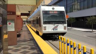 Valley Transportation Authority HD 60fps: VTA Light Rail Trains @ Convention Center Station 7/23/15