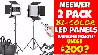 Neewer 2 Packs Advanced 2.4G 480 LED Video/Photography LightingDimmable Bi-Color LEDWireless Remote