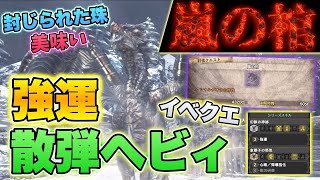 【MHW:IB】0分針　新イベクエ！「嵐の棺」強運散弾ヘビィ周回の装備スキル構成　歴戦クシャルダオラ攻略　封じられた珠集め/モンスターハンターワールドアイスボーン